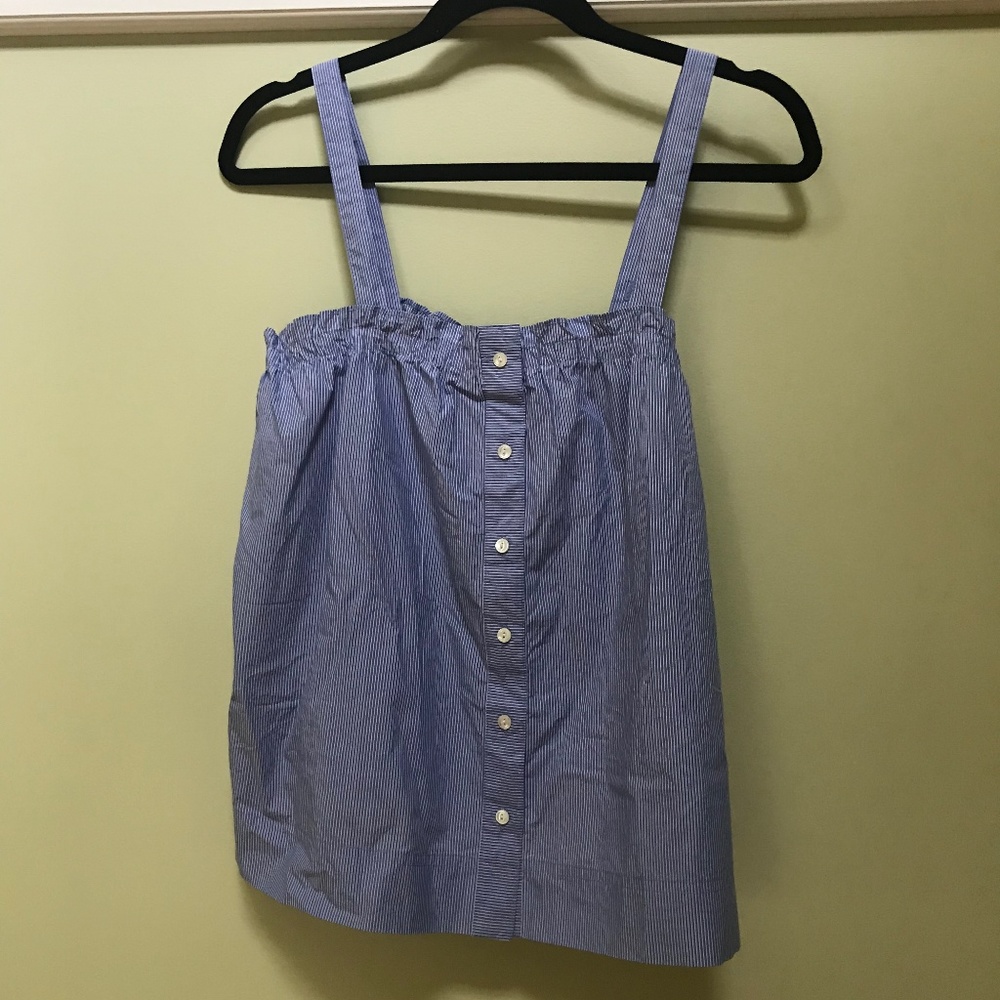 Petite J. Crew button-up sleeveless shirt